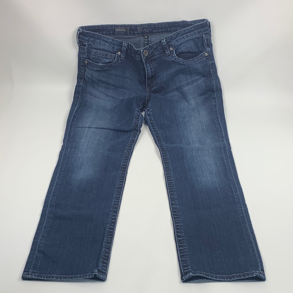 Kut from the Kloth Stevie Straight leg Dark Wash denim Jeans Size 14 Stretch